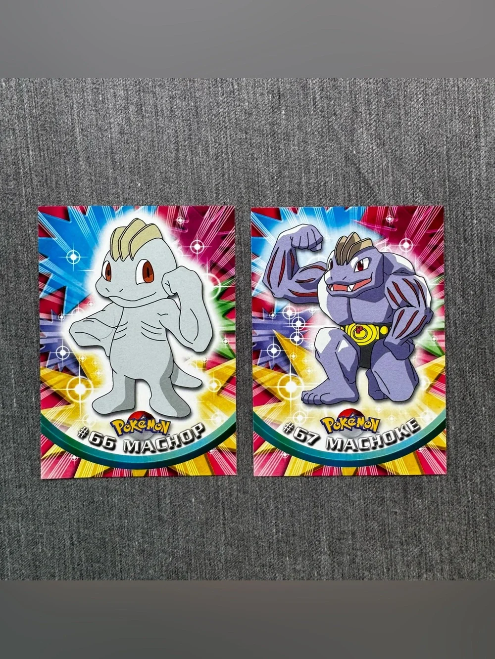 1999 Topps Pokemon TV Animation Series 1 Machop #66 & Machoke #67 Card Lot